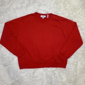 7 For All Mankind Red Embroidered Crewneck Men’s Pullover Sweater XL